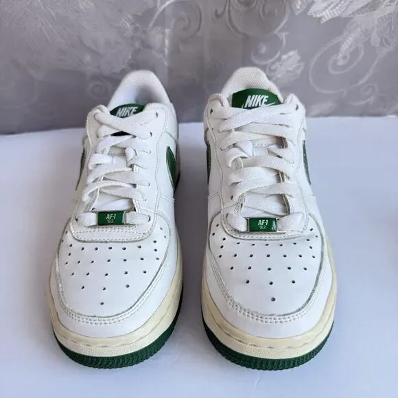 Nike Air Force 1 XXV '82 Size 3.5 Youth unisex (Women's 5) white/green low EUC - Picture 4 of 11